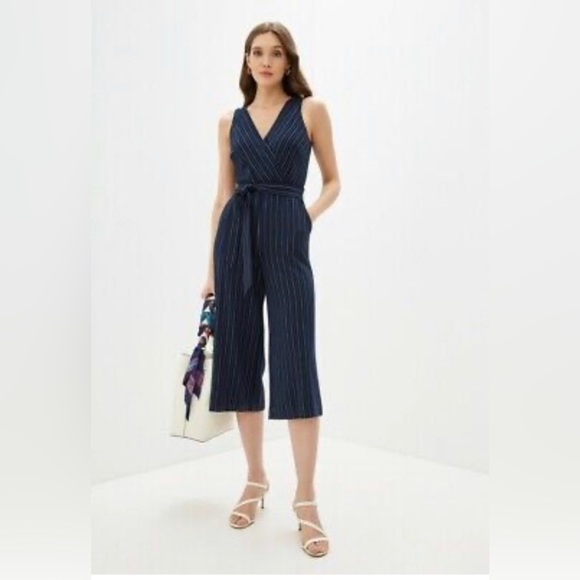 Navy Pin Stripe Ralph Lauren Jumpsuit - Picture 2 of 9
